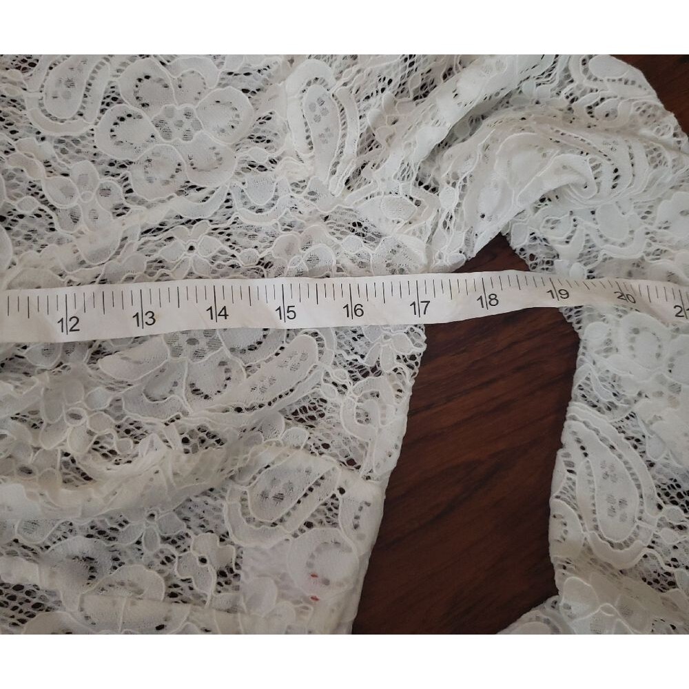 Lisa Says Gah Cream Lace Twist-Front Long Sleeve Top Romantic Fairy Festival - Picture 6 of 7